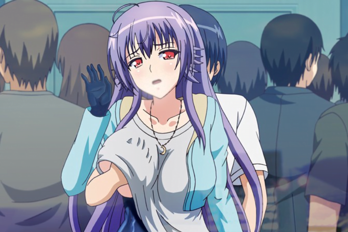 巨乳女子校生の生徒会長とエレベーター内で密着しておっぱいを揉み、トイレに駆け込み立ちバックで中出しセックス