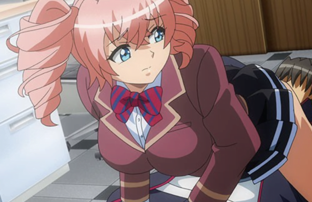 ピンクヘアーの巨乳ナイスバディJKに人体掌握能力を使い69の体勢にして、大人肉棒をフェラさせて口内に射精