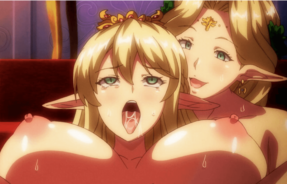 【エロアニメ】巨乳の淫乱魔女エルフに助けられて精力を増強させられて中出しセックス