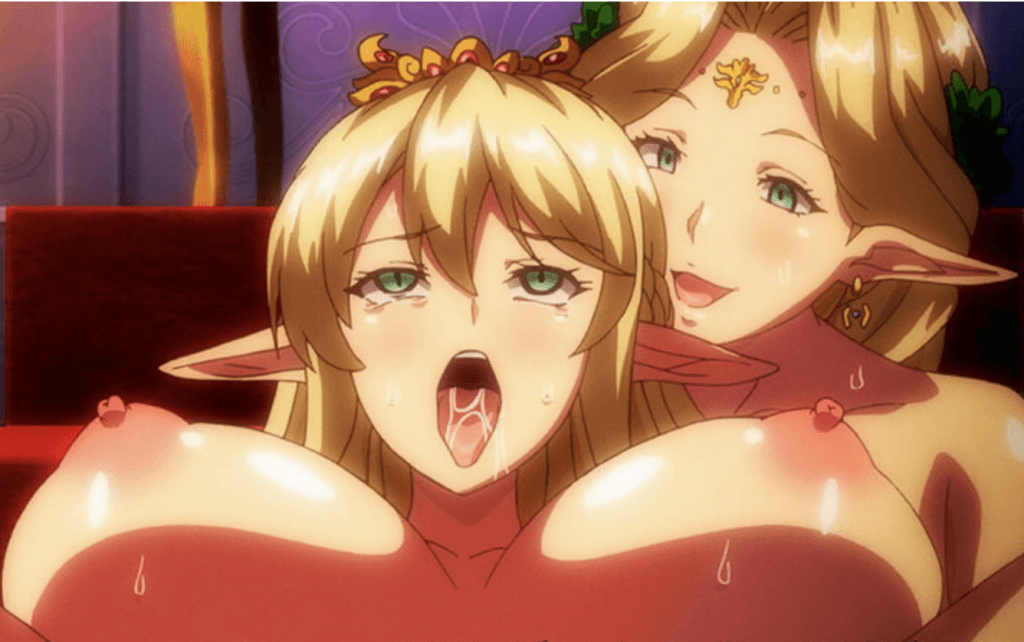 【エロアニメ】巨乳の淫乱魔女エルフに助けられて精力を増強させられて中出しセックス